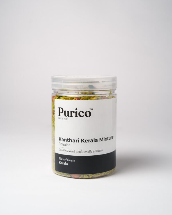 Kanthari Kerala Mixture – Front Kanthari Kerala mixture jar front view with Purico label